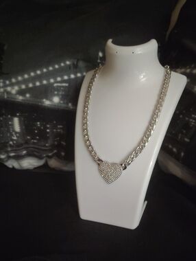 Fashion Jewelry Silver Heart Chain Necklace